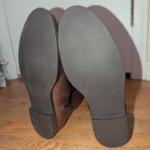 Cole Haan Brown And Black Leather Knee-High Riding Boots - Picture 9 of 12